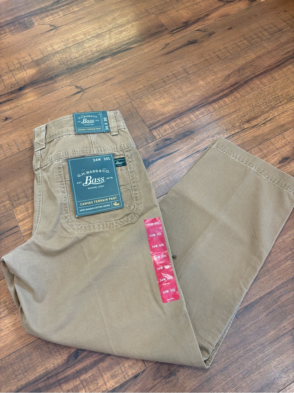 G H Bass Co Tan Khaki Outdoor Canvas Terrain Pant Men's 34x30